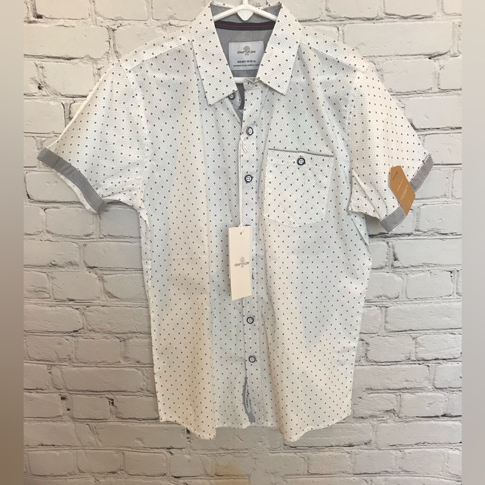 Craft + Flow Boys Button Down Shirt size 10/12 NWT
